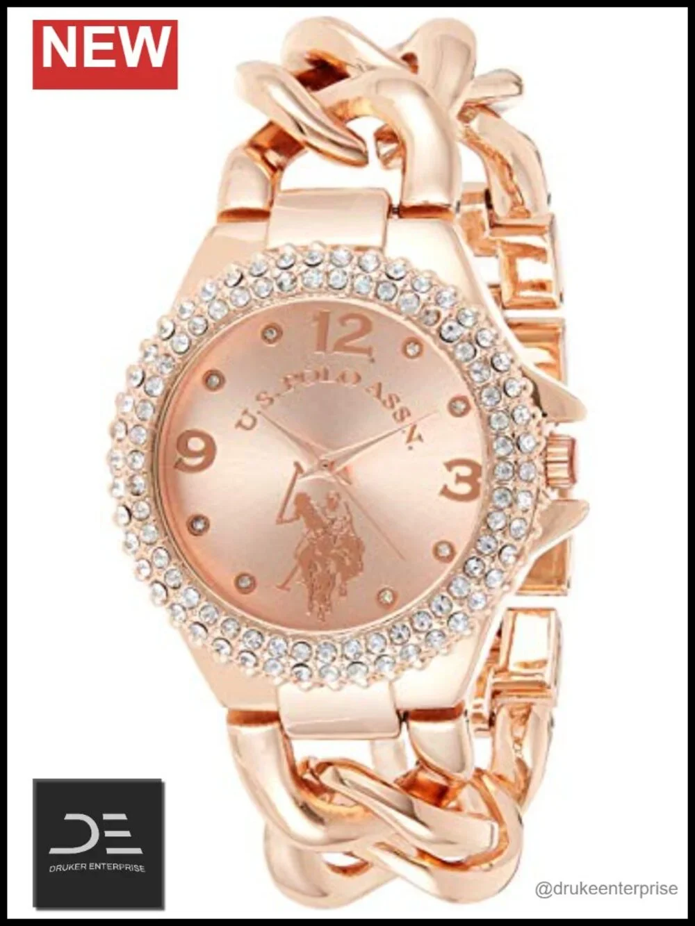 Women's Quartz Stainless Steel and Alloy Wrist Watch with Rhinestone Bezel
